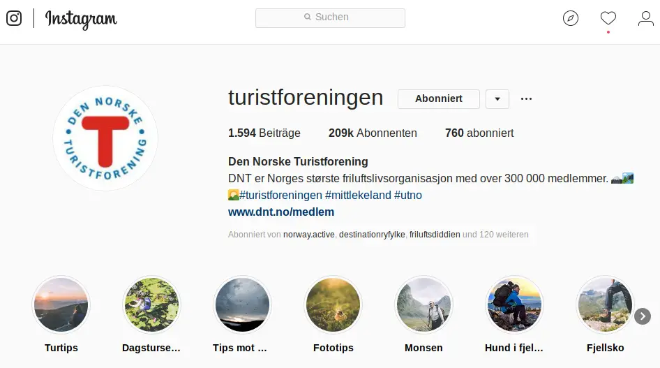 Instagram Norwegen große Accounts
